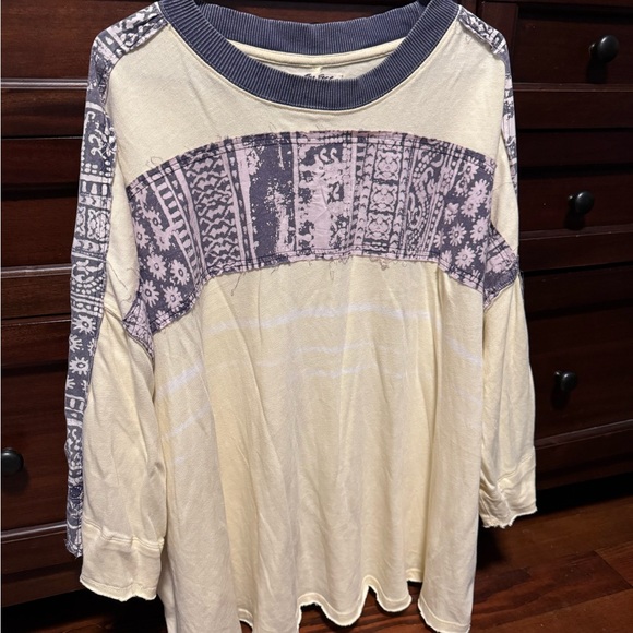 We The Free Tops - Patterned yellow and purple Women's Top